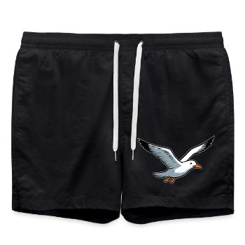 fliegende Möwe - Badeshorts - Schwarz - Vorne - AI Model Male 185 light (185cm)