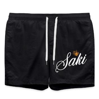 Saki Custom Name for Women Kids Toddlers - Saki - Swim Trunks - black - Front - AI Model Male 185 light (185cm)