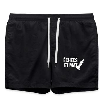 Schachmatt - Badeshorts - Schwarz - Vorne - AI Model Male 185 light (185cm)