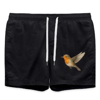 Forest song – tender and lifelike - Swim Trunks - black - Front - AI Model Male 185 light (185cm)