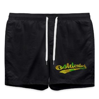 Ostdeutsch Camo Logo - Badeshorts - Schwarz - Vorne - AI Model Male 185 light (185cm)