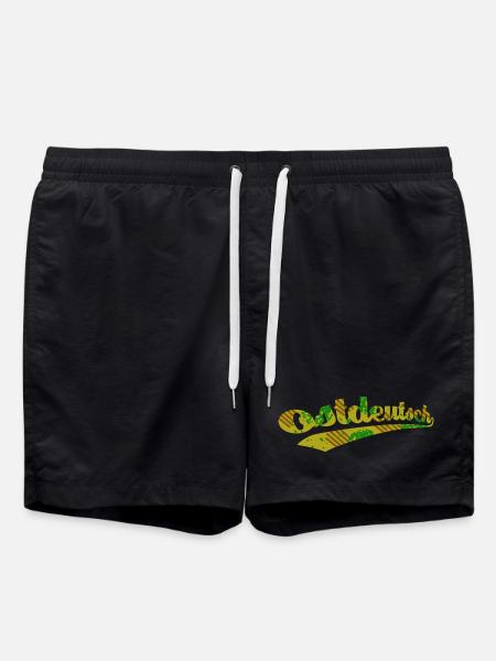East German Camo Logo - Swim Trunks - black