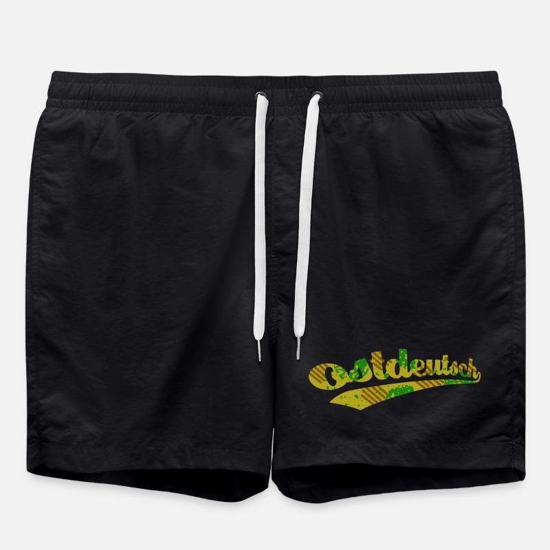 East German Camo Logo - Swim Trunks - black