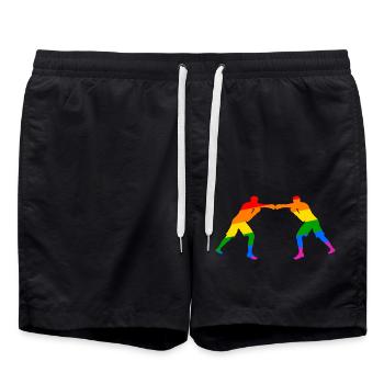 Boxe - combativité et diversité - Short de bain - noir - Devant - AI Model Male 185 light (185cm)