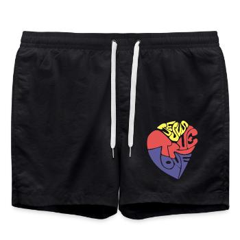 true love Jesus - Swim Trunks - black - Front - AI Model Male 185 light (185cm)