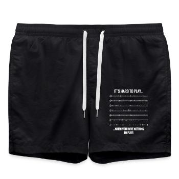 Musician humor - Swim Trunks - black - Front - AI Model Male 185 light (185cm)