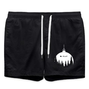 Boule de Noël Lune Noël Noël Nuit du Père Noël lo - Short de bain - noir - Devant - AI Model Male 185 light (185cm)