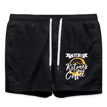 I run on ketones and coffee - Badeshorts - Schwarz - Vorne - AI Model Male 185 light (185cm)