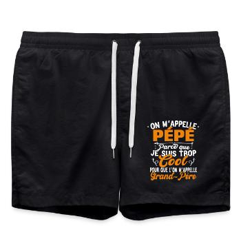 Pépé très Cool Cadeaux Fete des Peres Cadeau Pépé - Short de bain - noir - Devant - AI Model Male 185 light (185cm)