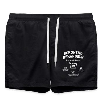 Anniversaire 40 - drôle d’instructions de lavage idée cadeau - Short de bain - noir - Devant - AI Model Male 185 light (185cm)
