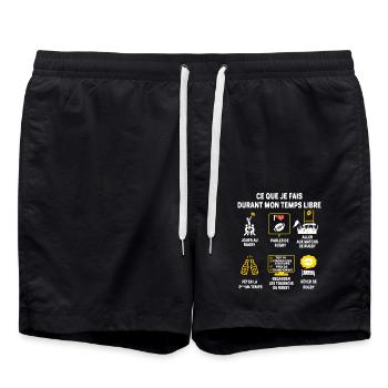 Rugby supporter Joueur Cadeau Humour rugby - Short de bain - noir - Devant - AI Model Male 185 light (185cm)
