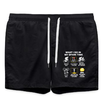 Cyclist cycling passion cycling humour gift - Swim Trunks - black - Front - AI Model Male 185 light (185cm)