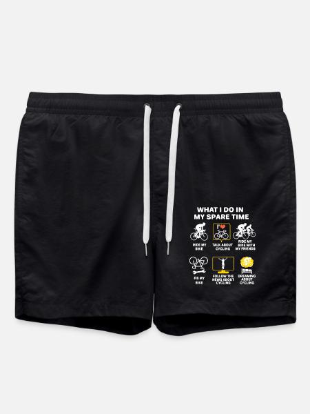 Cyclist cycling passion cycling humour gift - Swim Trunks - black