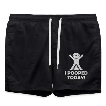 I pooped today Zitat - Badeshorts - Schwarz - Vorne - AI Model Male 185 light (185cm)