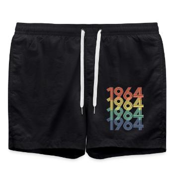 1964 60e anniversaire hommes femmes 60 ans vintage - Short de bain - noir - Devant - AI Model Male 185 light (185cm)