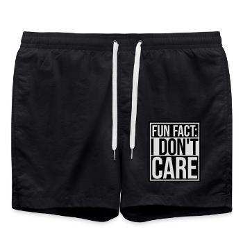 I don't care fact - Swim Trunks - black - Front - AI Model Male 185 light (185cm)