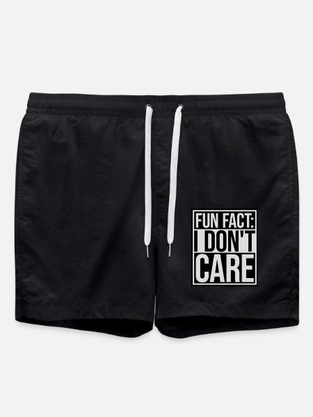 I don't care fact - Swim Trunks - black