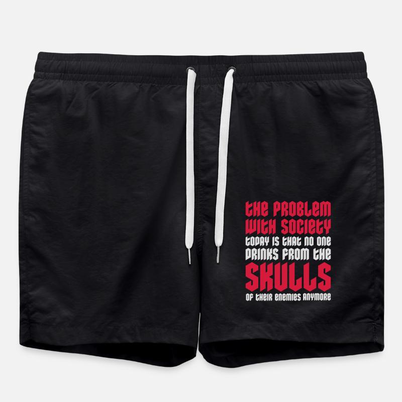 drinks from enemies skulls - Swim Trunks - black