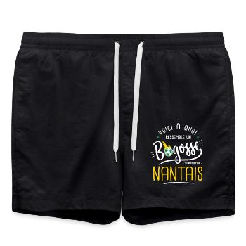football nantes bogosse foot supporter nantais - Short de bain - noir - Devant - AI Model Male 185 light (185cm)