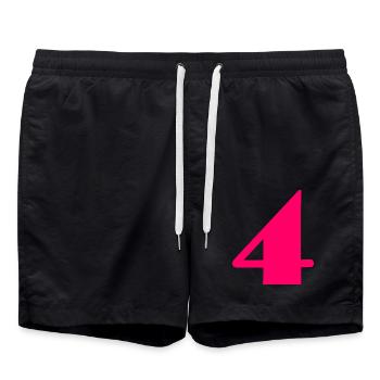 4 ANS,4e ANNIVERSAIRE,ANNIVERSAIRE 4 ANS,4 - Short de bain - noir - Devant - AI Model Male 185 light (185cm)