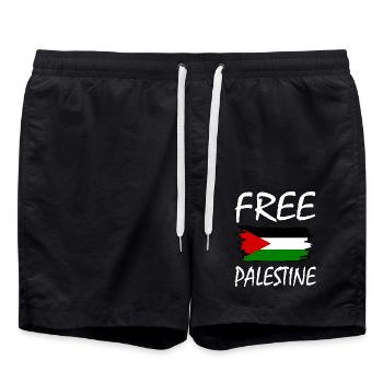 Free palestine - Swim Trunks - black - Front - AI Model Male 185 light (185cm)