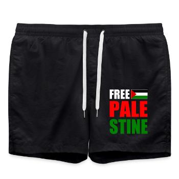 Free palestine - Swim Trunks - black - Front - AI Model Male 185 light (185cm)