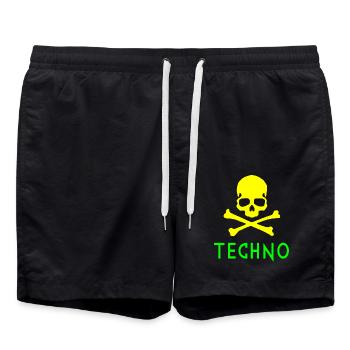 Techno bones - Swim Trunks - black - Front - AI Model Male 185 light (185cm)
