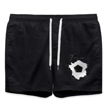 France Map Framed Real Football EN - Swim Trunks - black - Front - AI Model Male 185 light (185cm)