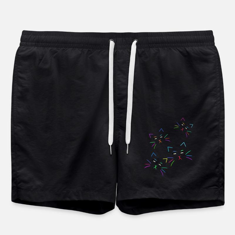 Cat Cats Face LGBT - Swim Trunks - black