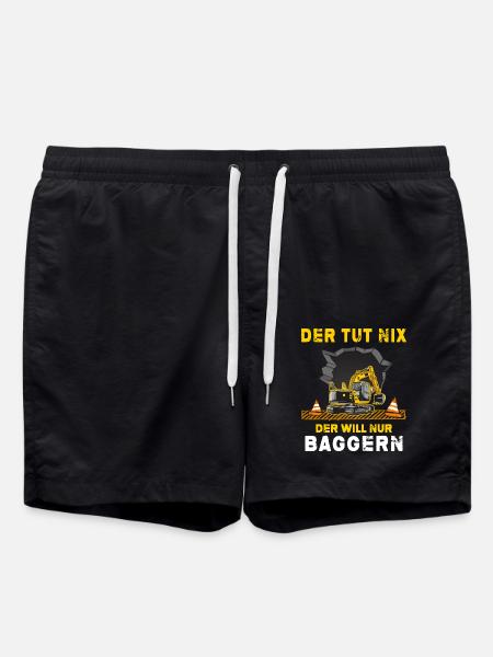 bagger baggerfahrer Baggerschaufel Baustelle - Badeshorts - Schwarz