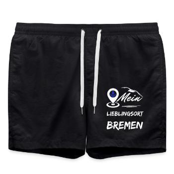 Brême, mon endroit préféré-la ville hanséatique de Brême-Möwe - Short de bain - noir - Devant - AI Model Male 185 light (185cm)