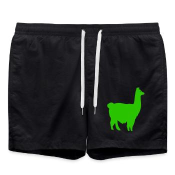 Llama Silhouette - Swim Trunks - black - Front - AI Model Male 185 light (185cm)