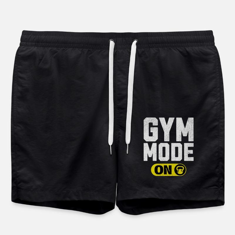 Gym Mode On - Swim Trunks - black