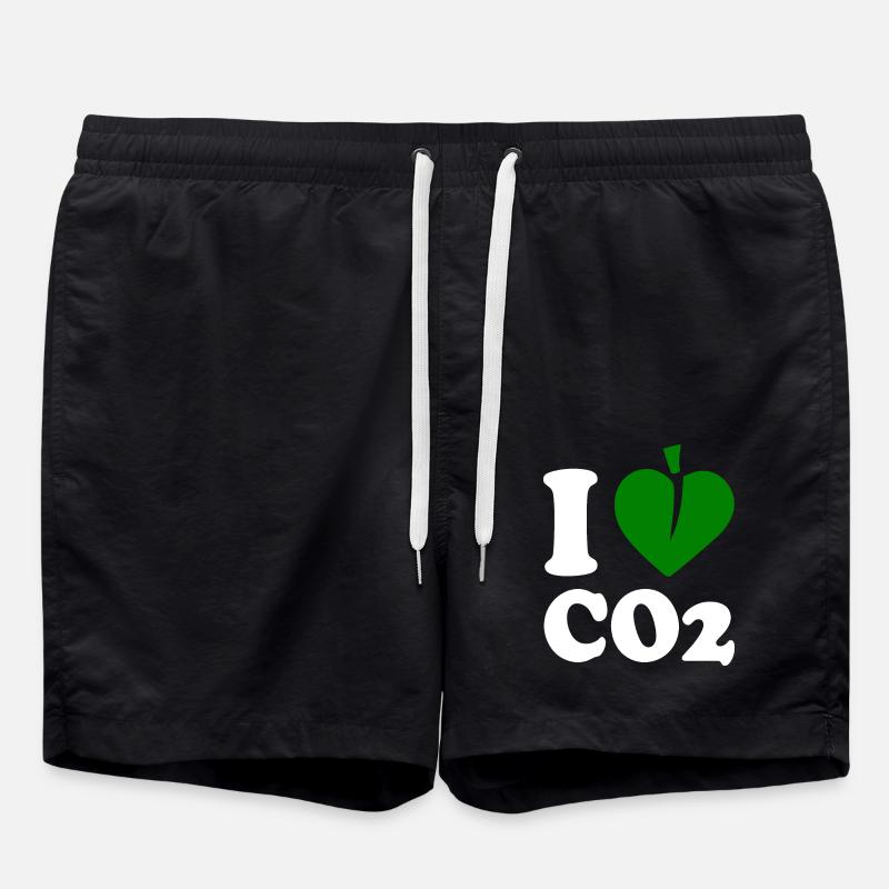 I love co2 - Swim Trunks - black
