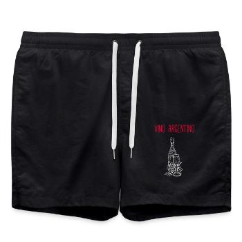 Argentine red wine connoisseur - Swim Trunks - black - Front - AI Model Male 185 light (185cm)