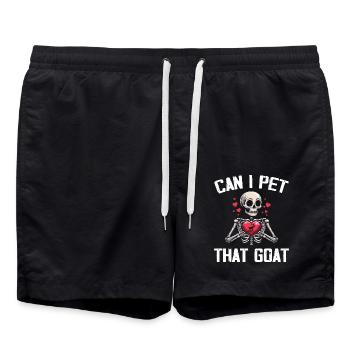 Can I Pet That Goat | Goat Mom, Goat Dad Halloween - Swim Trunks - black - Front - AI Model Male 185 light (185cm)