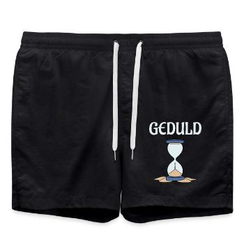 Geduld am Ende - Badeshorts - Schwarz - Vorne - AI Model Male 185 light (185cm)