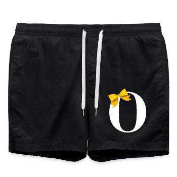 Lettre o nœud jaune - Short de bain - noir - Devant - AI Model Male 185 light (185cm)