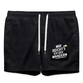 Mir reicht´s ich geh wandern! - Badeshorts - Schwarz - Vorne - AI Model Male 185 light (185cm)