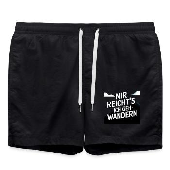 Mir reicht´s ich geh wandern! - Badeshorts - Schwarz - Vorne - AI Model Male 185 light (185cm)