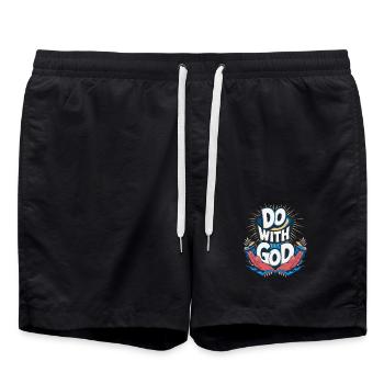 Do it with God - cooles christliches Geschenk - Badeshorts - Schwarz - Vorne - AI Model Male 185 light (185cm)