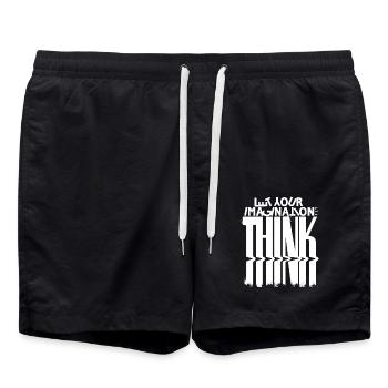 Reading Book Let Your Imagination Fly - Swim Trunks - black - Front - AI Model Male 185 light (185cm)