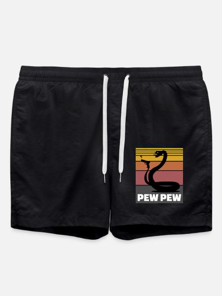 Snake Pew Pew Gift - Swim Trunks - black