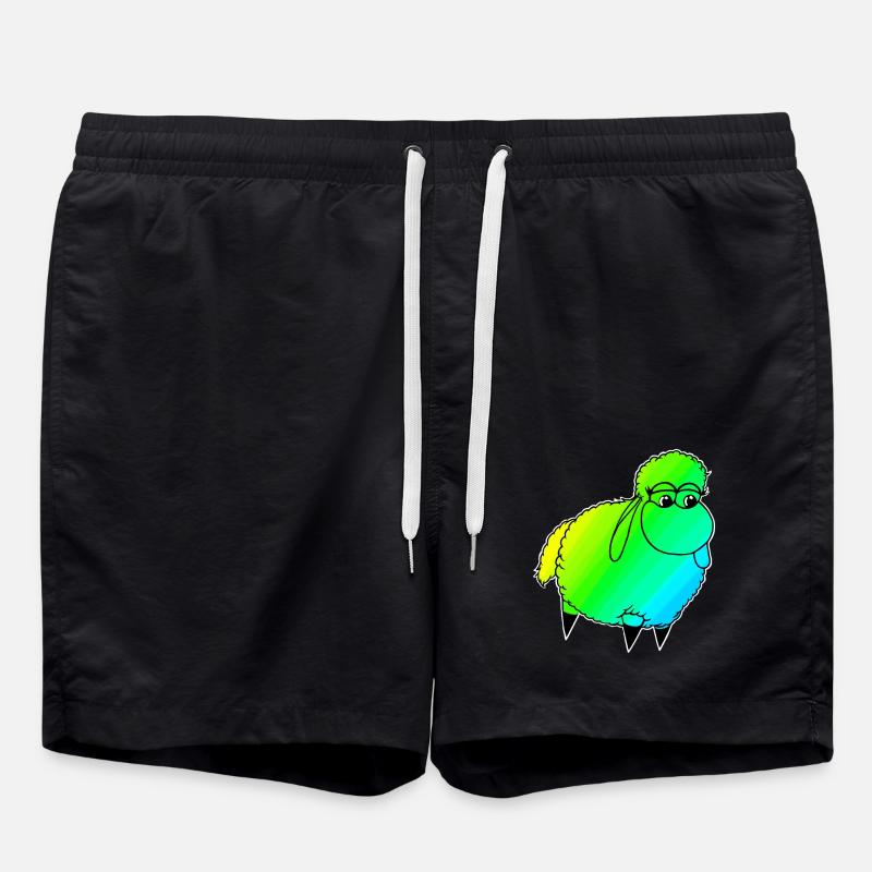 Wolly Sheeeepling Vague rétro - Short de bain - noir