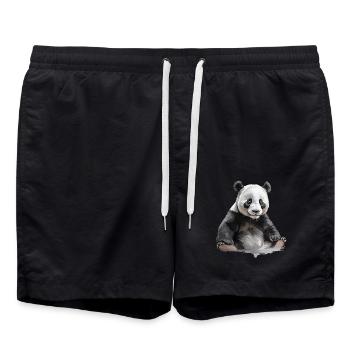 panda ou panda geant - Short de bain - noir - Devant - AI Model Male 185 light (185cm)