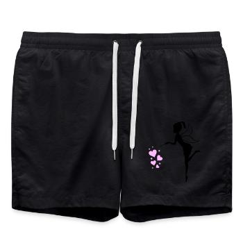 Coeurs d’elfes féeriques - Short de bain - noir - Devant - AI Model Male 185 light (185cm)