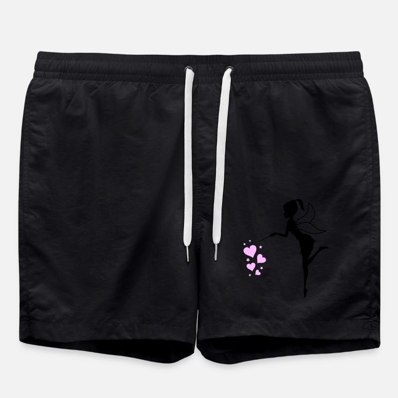 Fairy Elf Hearts - Swim Trunks - black