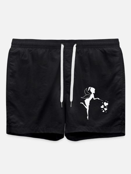 Fairy Elf Hearts - Swim Trunks - black