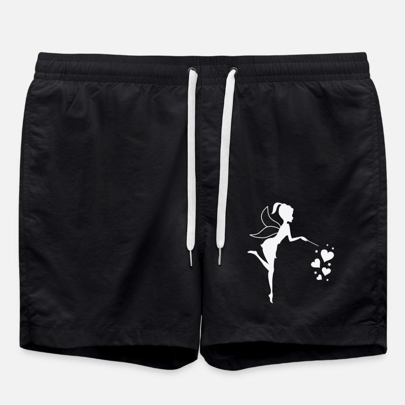 Fairy Elf Hearts - Swim Trunks - black