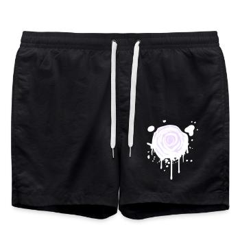 Rose Blossom Graffiti Drop Rose Romantic - Swim Trunks - black - Front - AI Model Male 185 light (185cm)